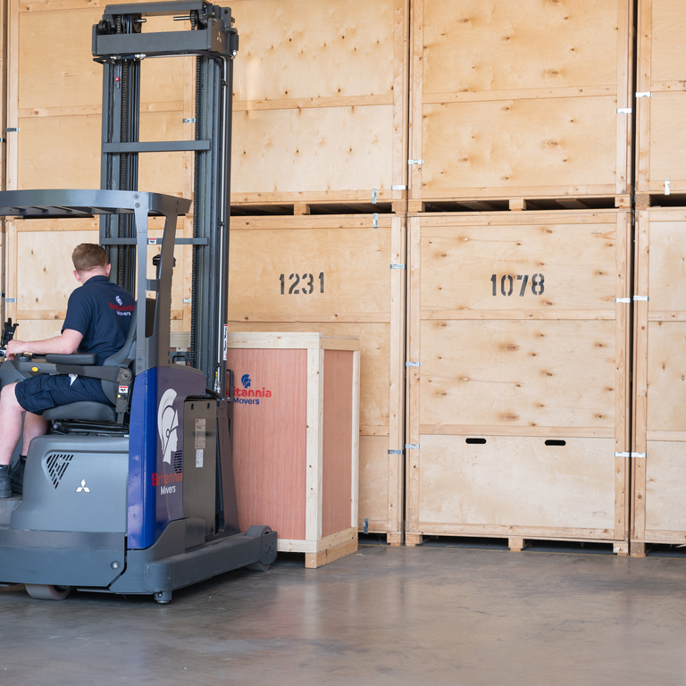Durable steel container storage provided by Bradshaw Moving Services in Leicester.