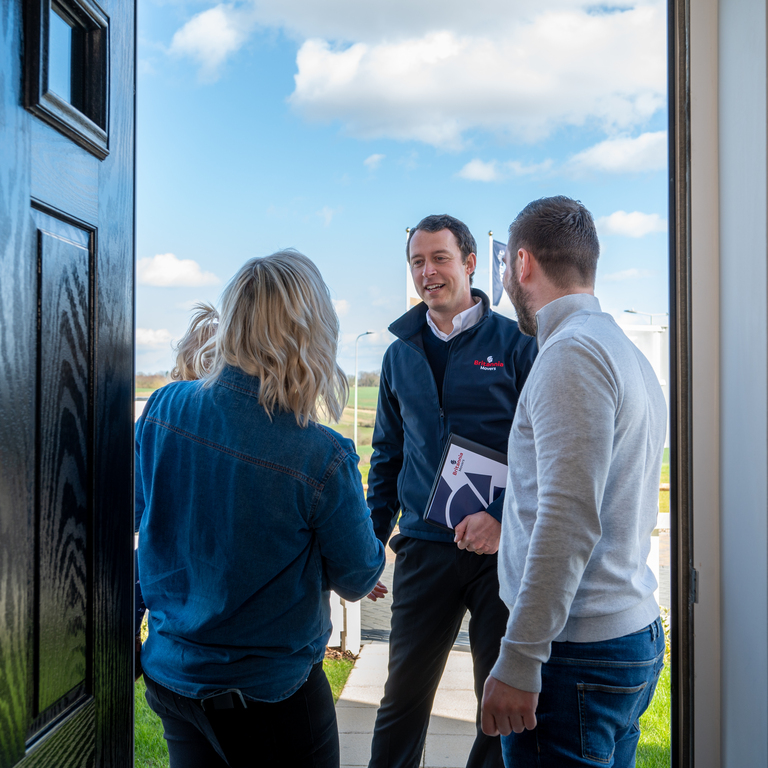 Bradshaw Moving Removals & Storage team unloading household items at a new home in Leicestershire.